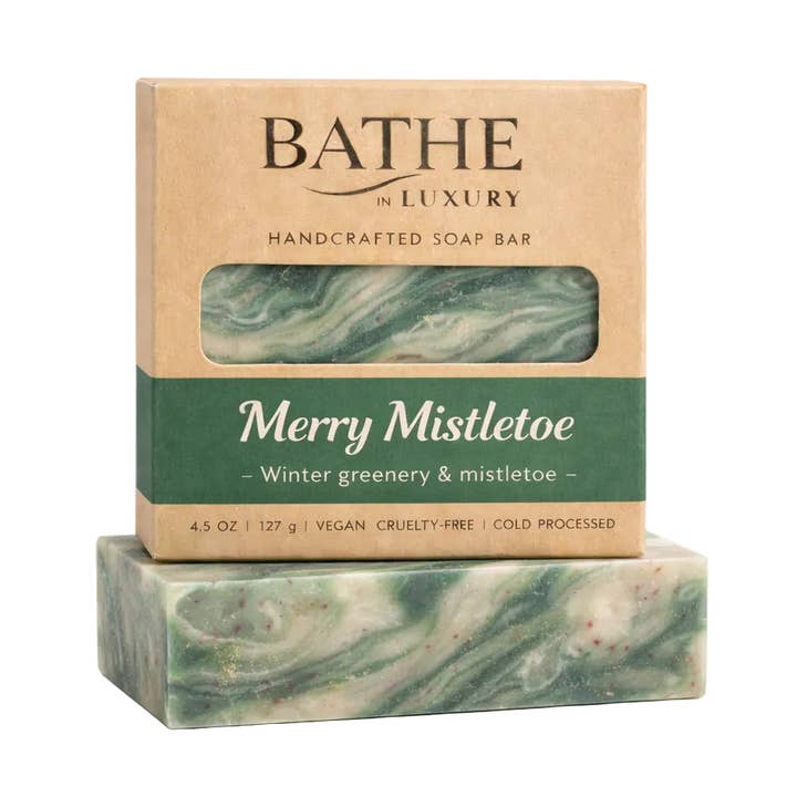 Merry Mistletoe Tvålbar – Festlig Grön Embrace för wholesale av Bathe in Luxury
