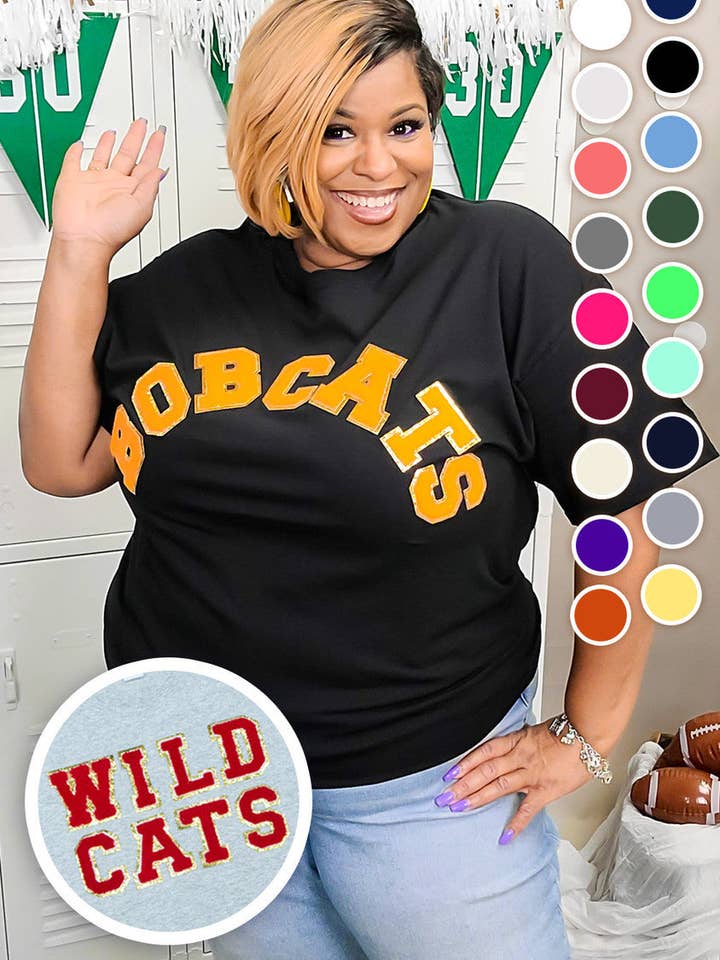 Mascot Chenille Short Sleeve T-Shirt for wholesale by Sugar Stitch