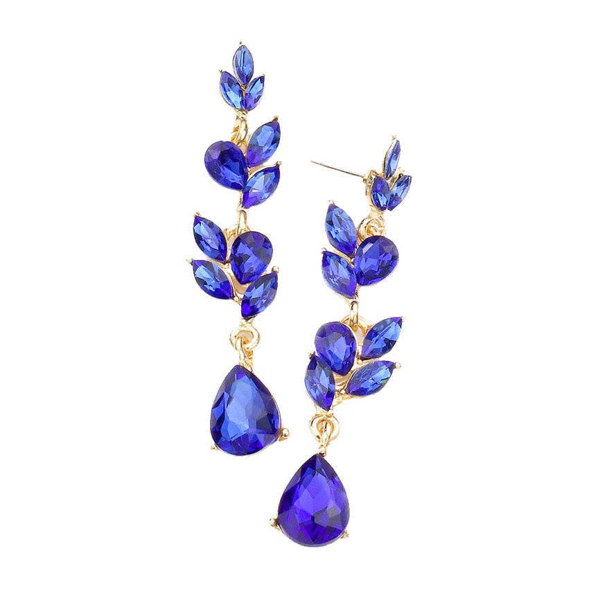 Pearl and Rox - Vendita all'ingrosso Orecchini pendenti - Orecchini da sera pendenti con pietra marquise a goccia1