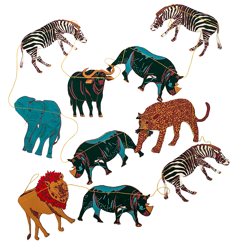 East End Press – wholesale Bunting/garland – UK/EU: Safari Animals Sewn Garland13