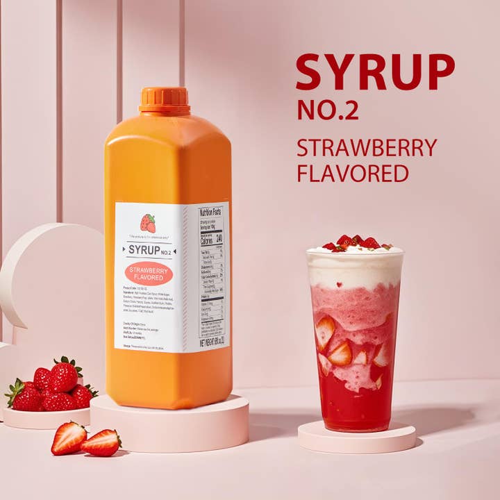 soeos - Wholesale Flavored Syrup - Soeos Strawberry Flavored Syrup, 68 fl oz (2 Liters)1