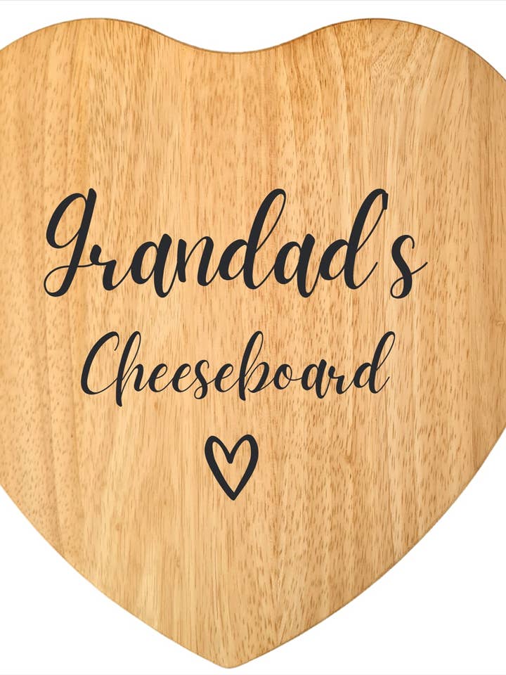 Second Ave Grandad's Cheeseboard Kitchen Heart Chopping Board Cheese Board Birthday Xmas Father's Day Gift for wholesale by Second Ave Gift Company