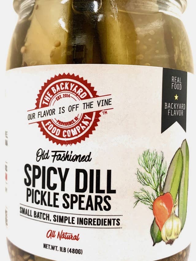 Spicy Garlic Dill Pickle Chips for wholesale by The Backyard Food Company