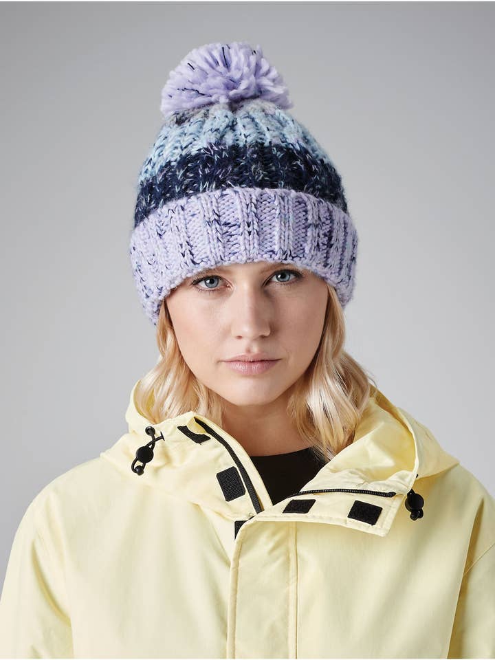 Beechfield Corkscrew Pom Pom Beanie | Unisex | Heavyweight Cable Knit | 15 Colours | One Size for wholesale by Logo Free Clothing