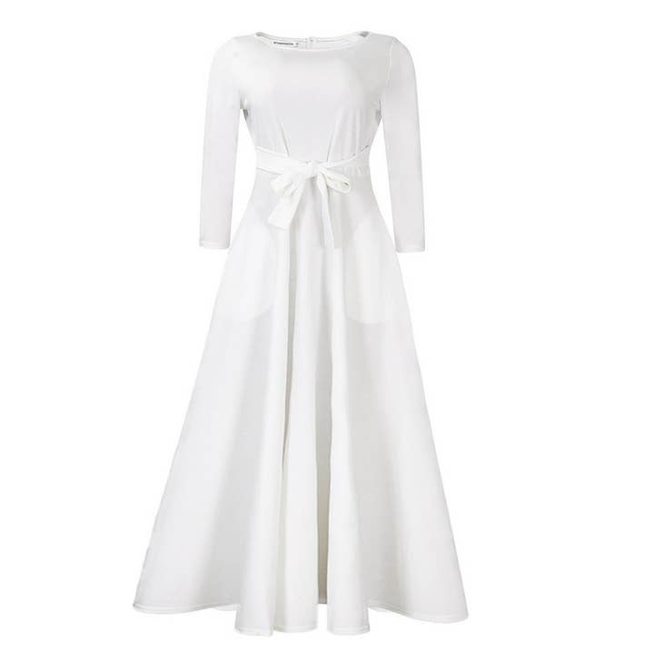 ACCITY - Wholesale Dress - Women's - FASHIONABLE AND ELEGANT LACE-UP PLUS SIZE DRESS_CWDMD36547