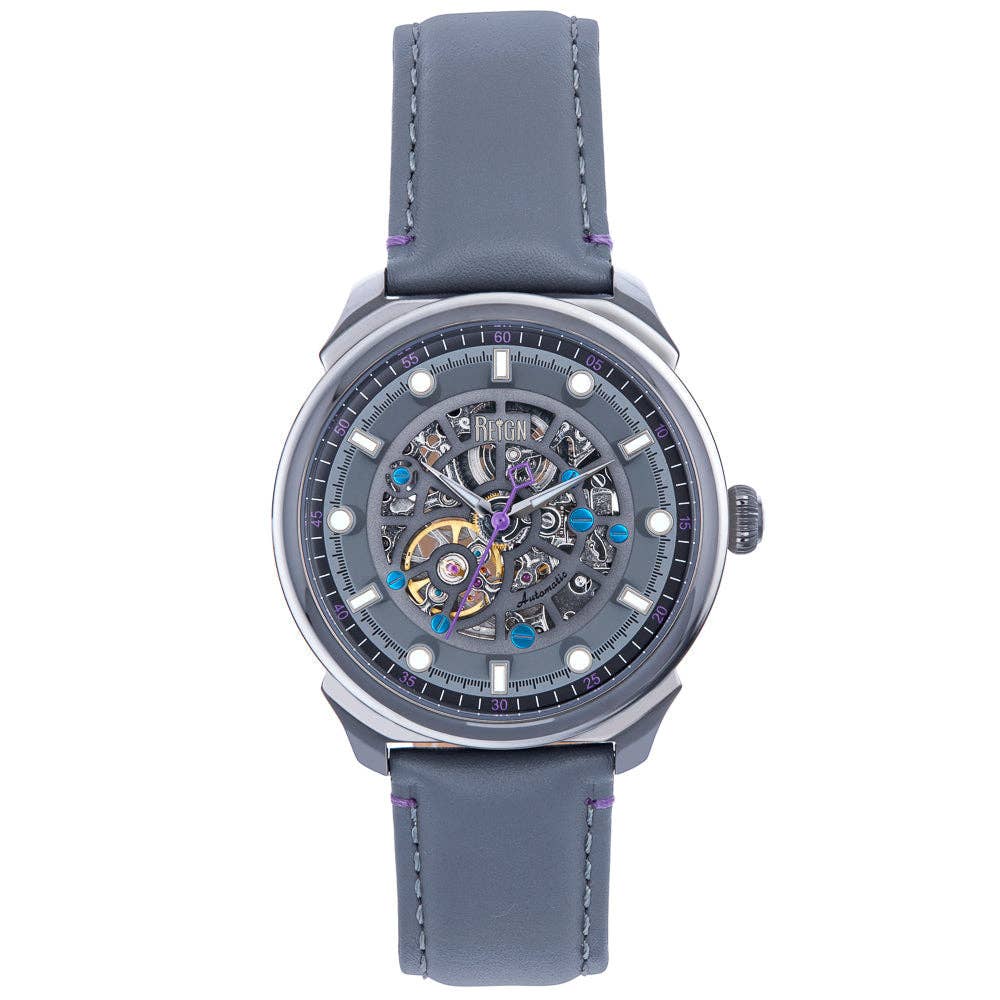 Reign - Wholesale Wrist Watch - Men's - Reign Weston Automatic Leather-Band Skeleton Watch12