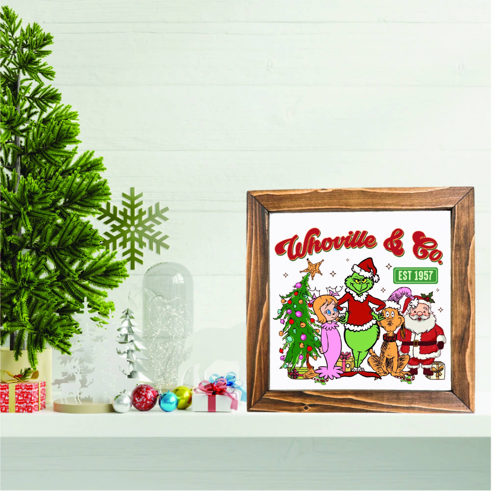 Teele and Co. - Wholesale Sign - Retro Christmas Cartoon Framed Sign1