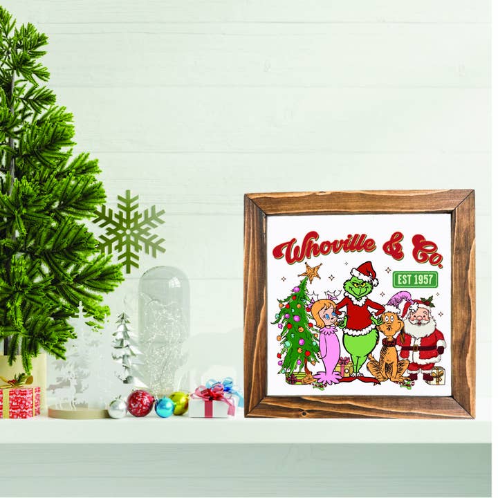 Teele and Co. - Wholesale Sign - Retro Christmas Cartoon Framed Sign1