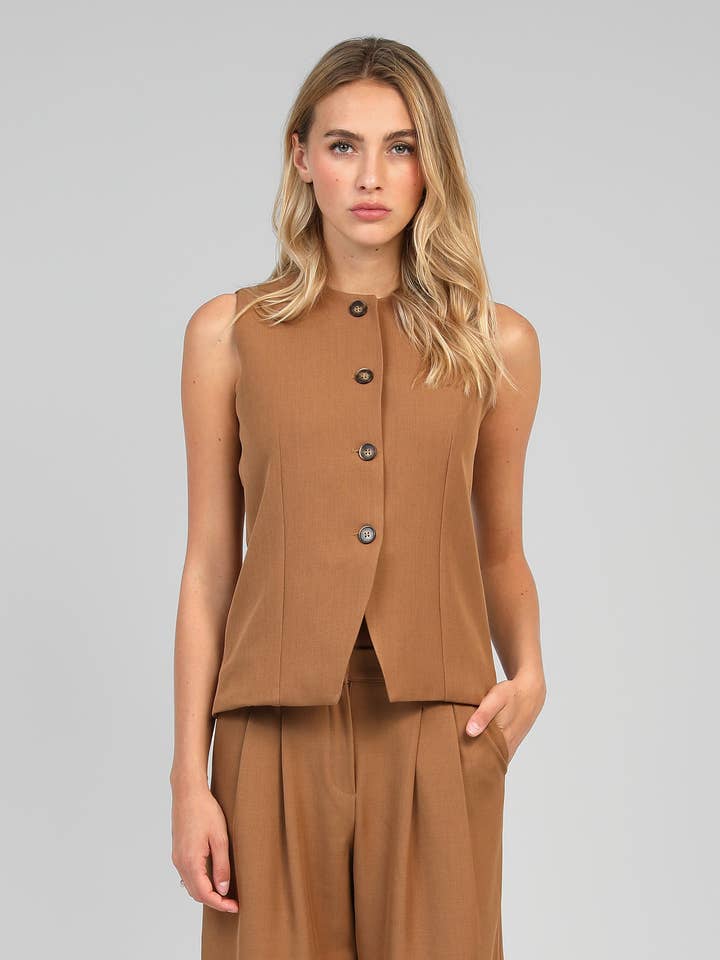 ZOLA KOSTYM VÄST kamel för wholesale av An'ge
