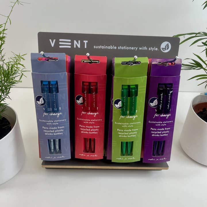 Self Standing Pen Display Unit with 4 x Hanging Hooks for wholesale by VENT for Change USA