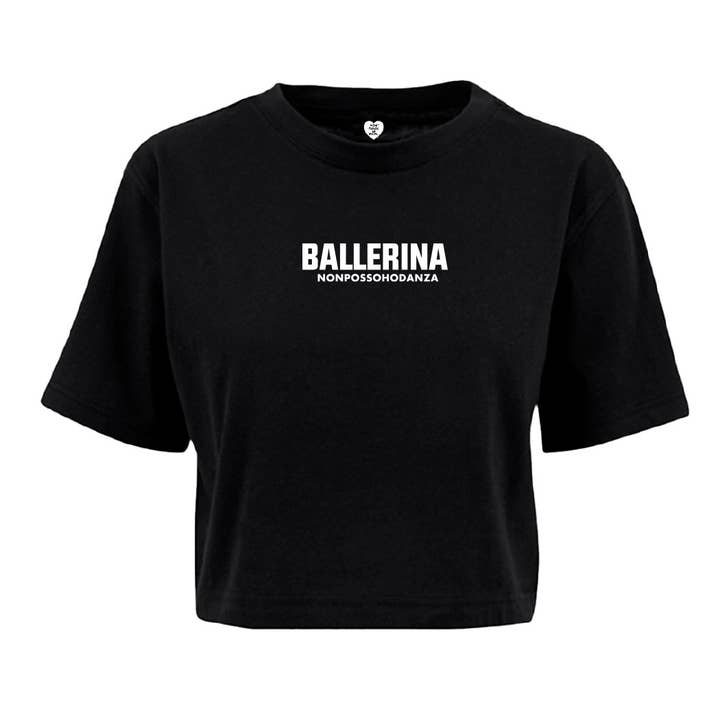 T-shirt court noir ballerine NPHD pour la vente par Non Posso, Ho Danza.