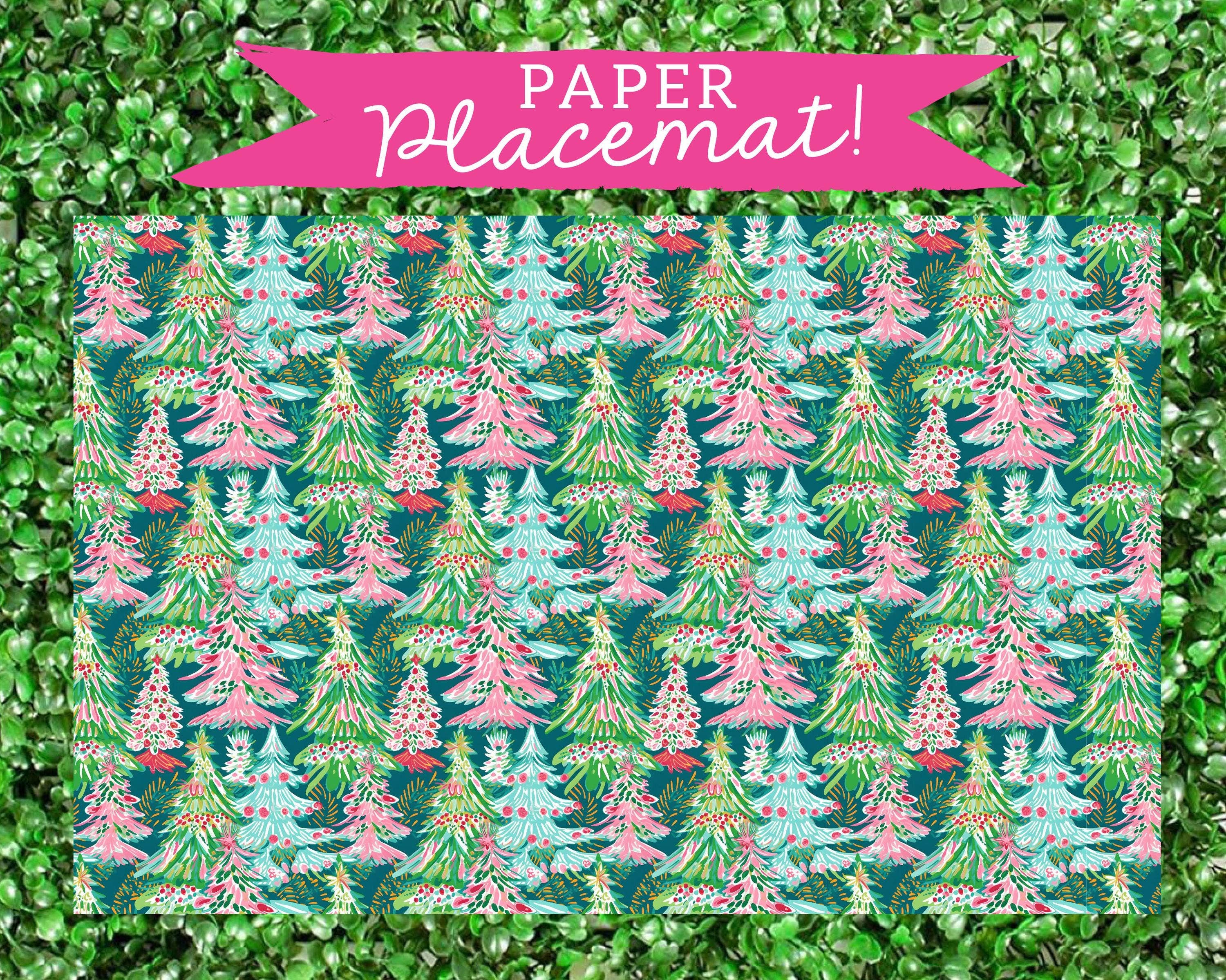 billet-doux - Wholesale Disposable Placemat - Whimsical Watercolor Forest Christmas Placemats0
