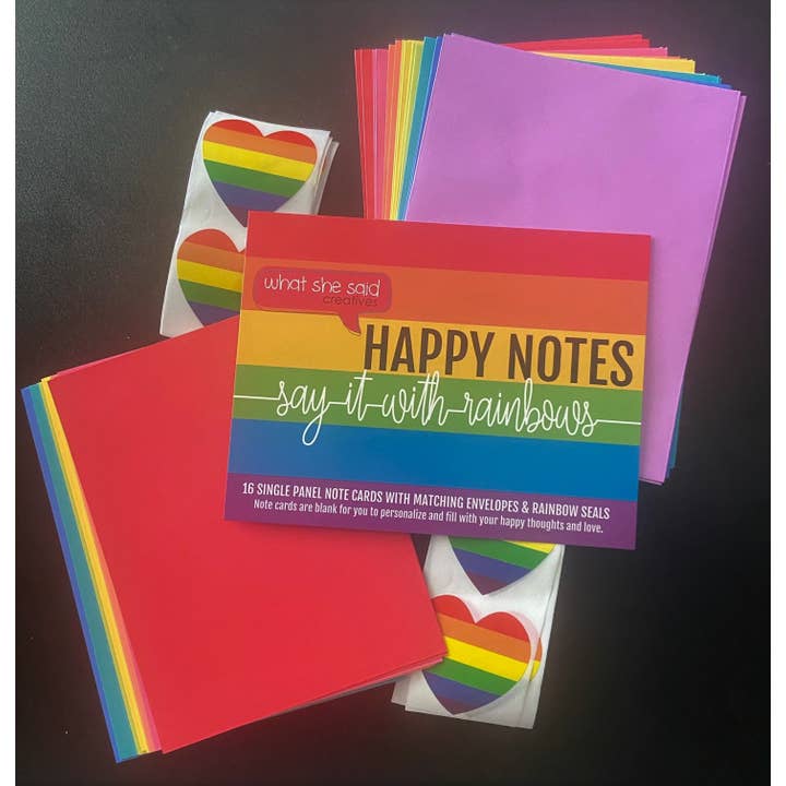 Happy Rainbow Notes for wholesale by What She Said Creatives