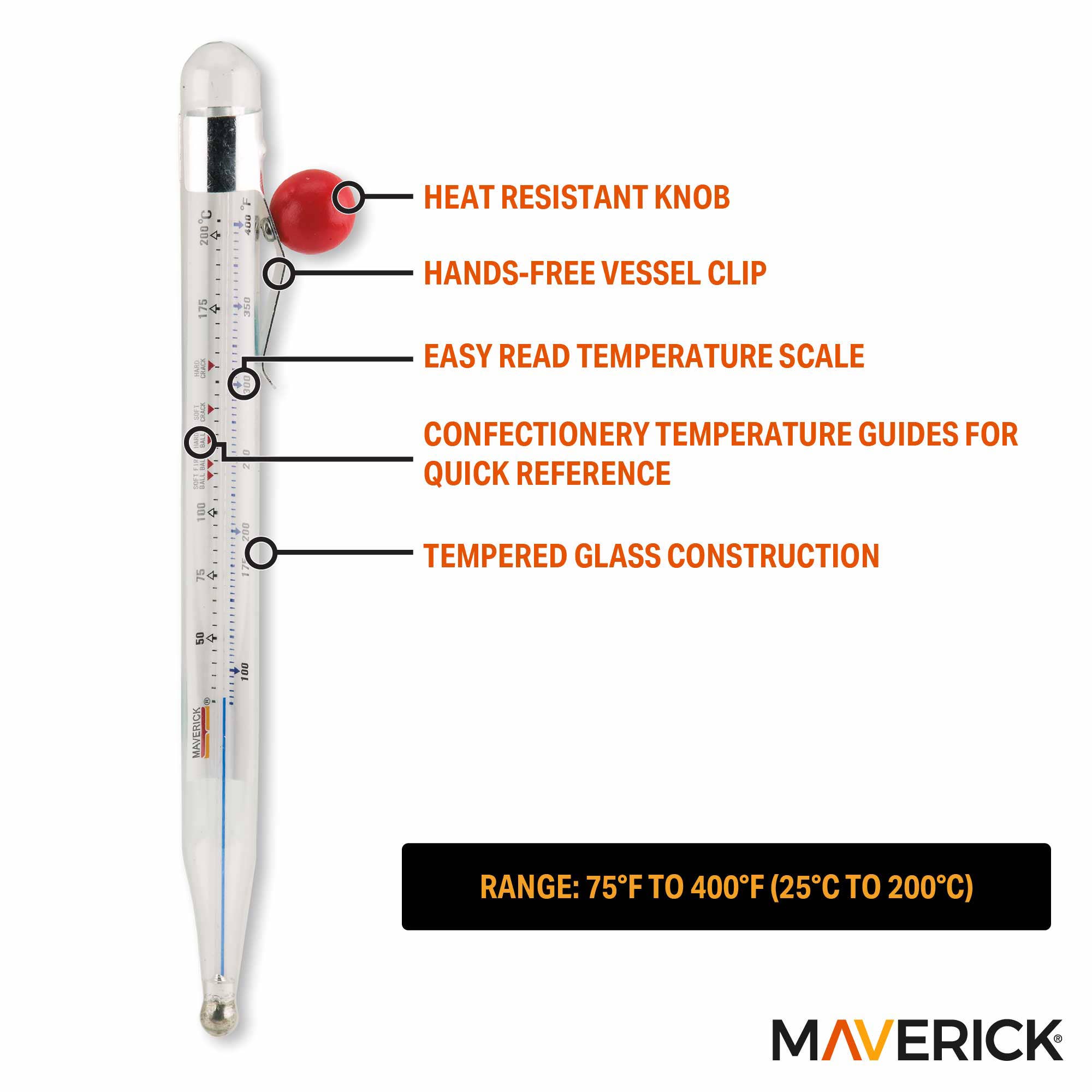 Kitchen Supply - Wholesale Thermometer - Maverick Candy and Deep Fry Tube Thermometer1