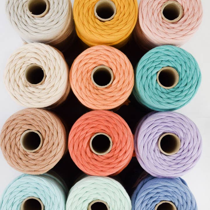 Ganxxet, Inc. - Venta al por mayor Hilos - CORDÓN JUMBO DE ALGODÓN BLANDO SIN RESIDUOS, 8 MM, 1 HEBRA ÚNICA, COLOR OCRE4