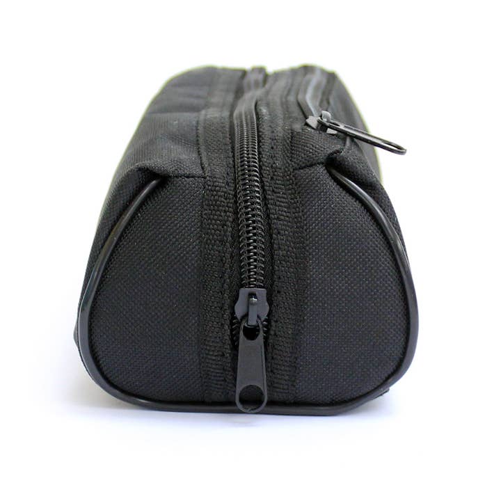 Powell Creative Products Ltd - Wholesale Pencil Case/Pouch - Black Pencil Case Plain 2 Zipped Compartments for Boys 9