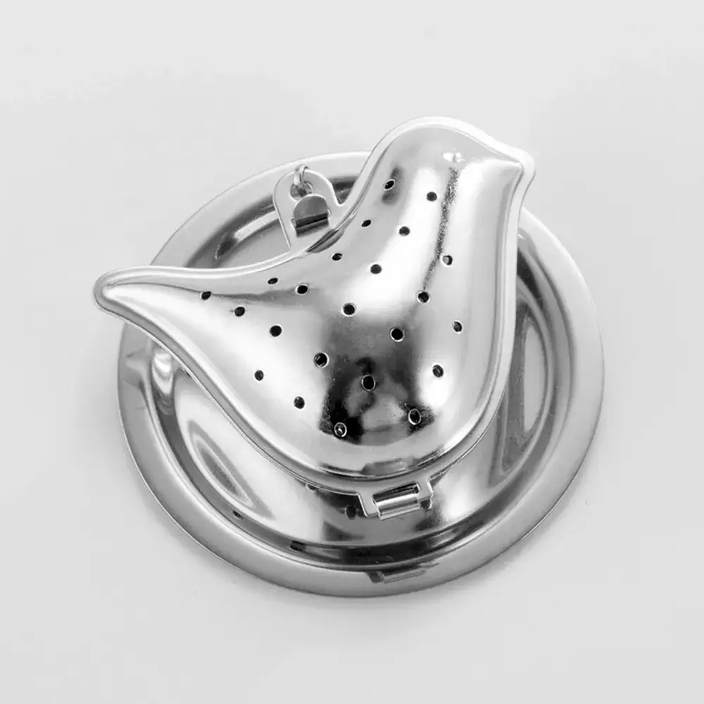 Magnifique Hearts - Wholesale Theevergiet/infuser - Vogelvormige thee-ei van roestvrij staal met lekbakje0
