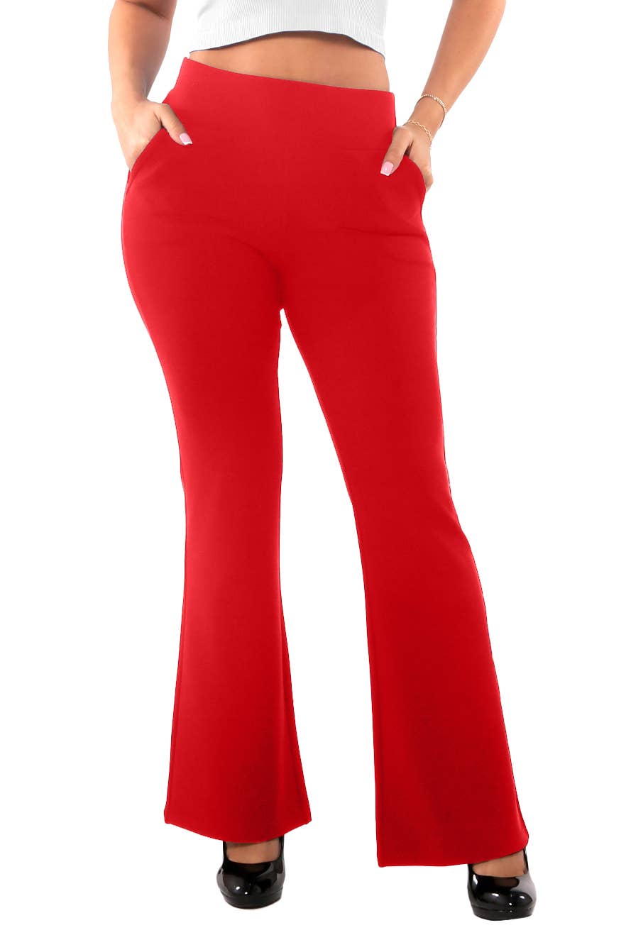 REDFINCH APPAREL INC - Wholesale Pants - Women's - Womens Tummy Control Butt Sculpting Flare Pants With Pockets8