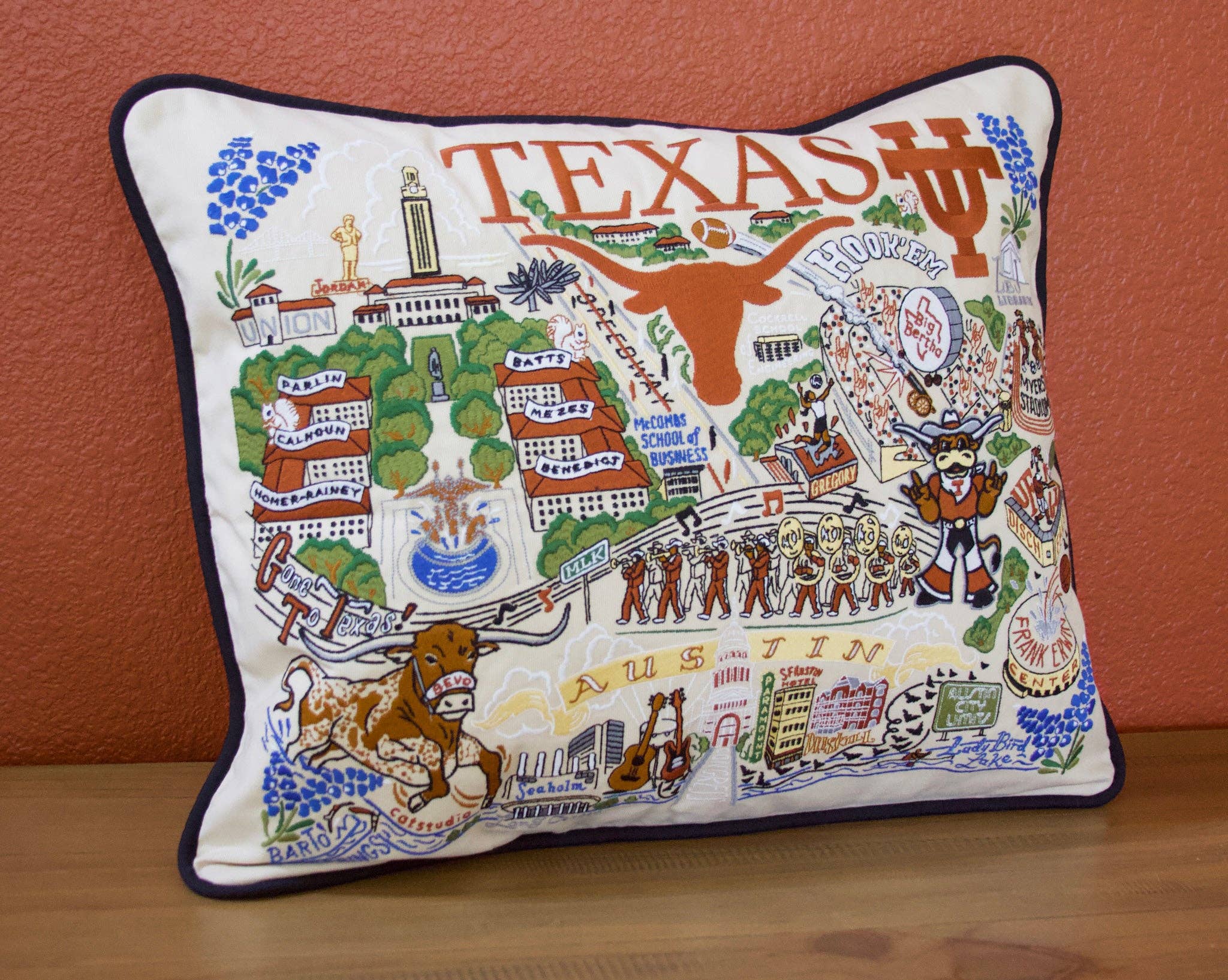 catstudio - Wholesale Throw/Decorative Pillow - Texas, University of Collegiate Embroidered Pillow1