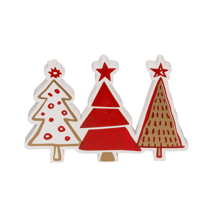 Out of the blue KG – Decoração de Natal por atacado – Árvores de cor branca/vermelha, ca. 15 x 2 x 10 cm1