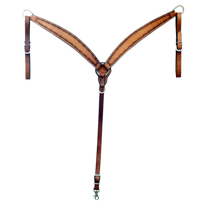 LS Western - Wholesale Horseback Riding Gear - BER407-Western Leather Breast Collar