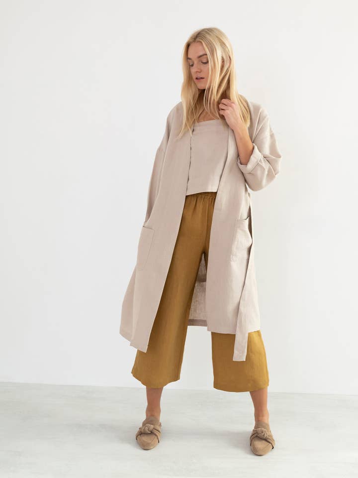 Nora Linen Coat for wholesale by Love and Confuse