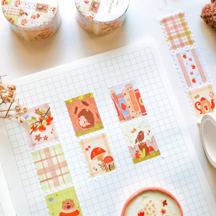 Washi Tape Stempel - Verspielter Wald für den Großhandel von BlossomBujo Store