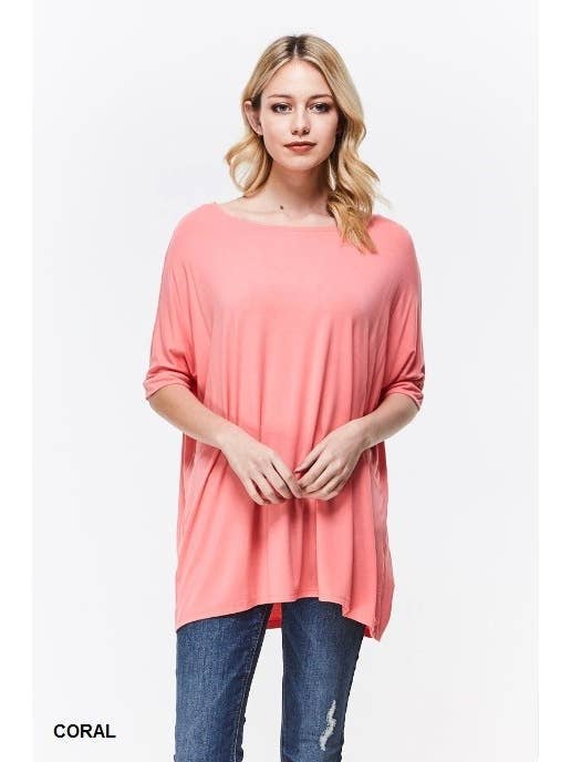 42POPS - Wholesale Tunic - Women's - ..SI-838 Half Sleeve Loose Fit Tunic