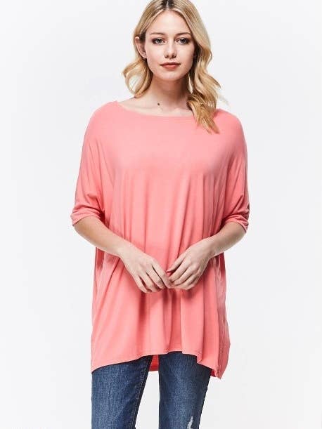 ..SI-838 Half Sleeve Loose Fit Tunic for wholesale by 42POPS