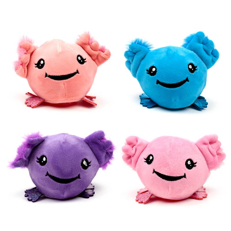 Puckator Ltd - Vente Balle/pâte antistress - Jouet à pression en peluche Queasy Squeezies Axolotl (Salamandre)2