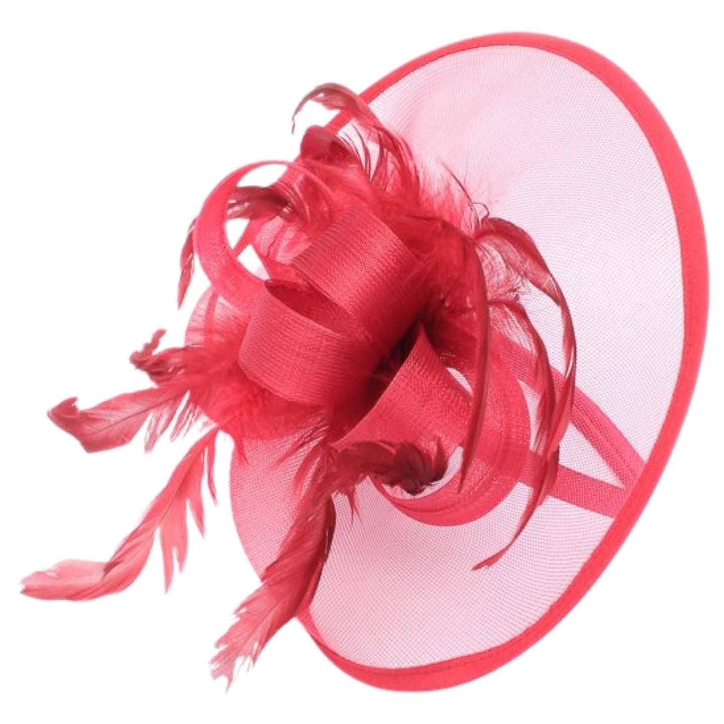 Topkids Accessories - Wholesale Fascinator Hat - Women's - Large Fascinator Headband Hair Band Feather Fascinator Hats Looped Net Wedding Hats Bridal Hats Cocktail Hats Royal Ascot Hats On Aliceband for Women, Ladies, Girls8