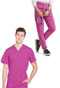 Scrubandmore – wholesale Healthcare uniform – Men's – Unisex 6-Pocket Half Sleeve Stretch Jogger Scrub Set0