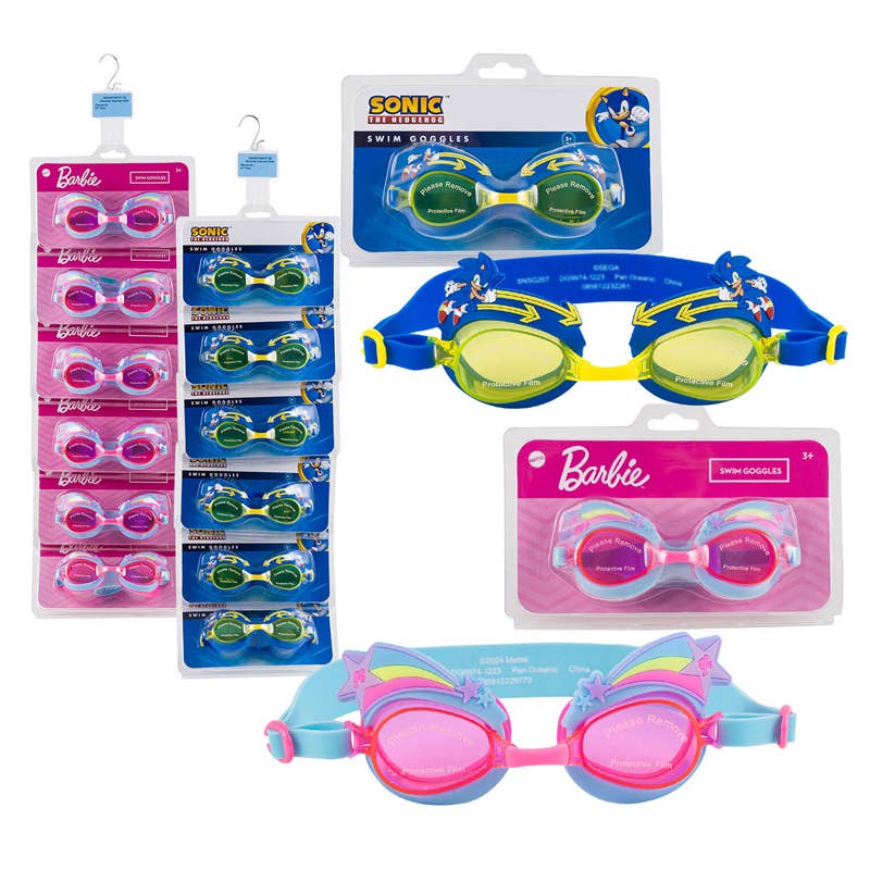 Deluxe Import Trading - Wholesale Swim Goggles - Kids & Baby - Sonic the Hedgehog & Barbie Swim Goggles0