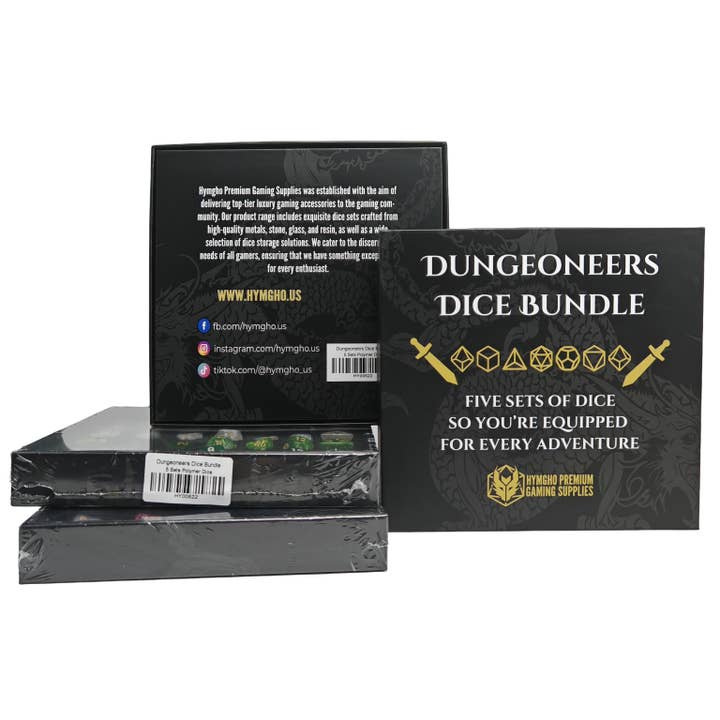 Hymgho Premium Dice - Wholesale Dice - Dungeoneer's Dice Bundle - 5 full sets of Polymer Dice1