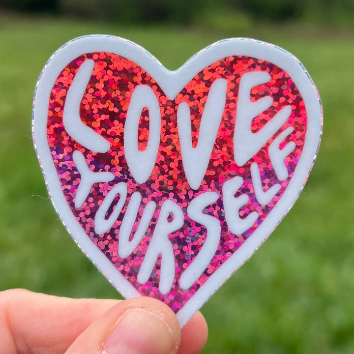 Love Yourself glittersticker voor wholesale door Salmonberry Prints