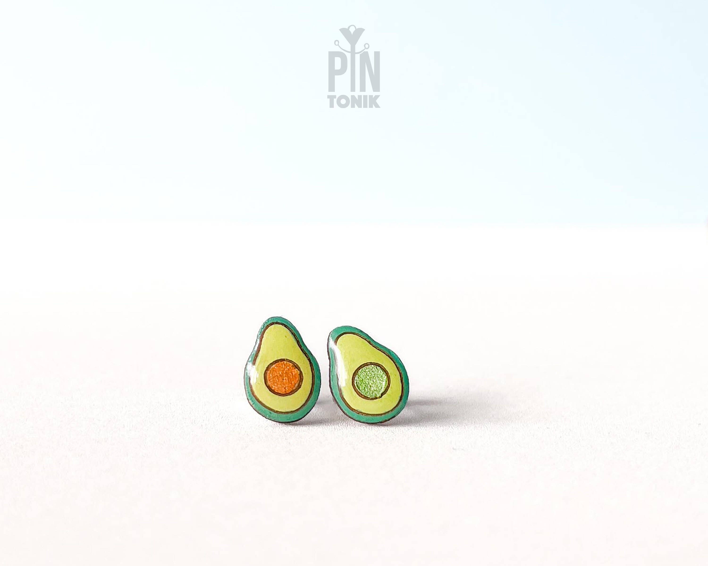PinTonik - Wholesale Stud/Post Earrings - Avocado Vegetable Mini Stud Earrings - Food Jewelry0