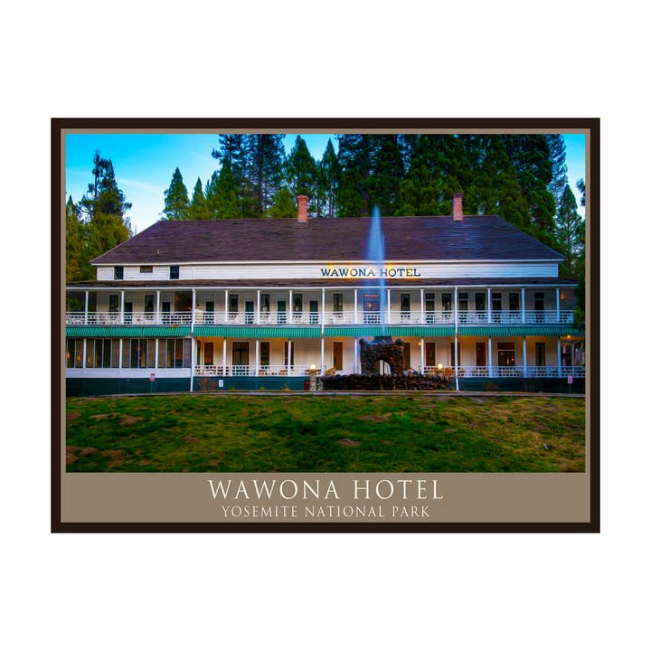 AOP-100881 A Yosemite Wawona Hotel Front View 9x12 Print for wholesale by Art of Place