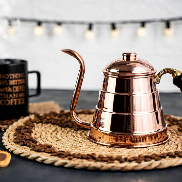 ANATOLIACRAFT - Wholesale Tea Pot - Copper Coffee & Tea Serving Pot | Handmade Solid Copper Coffee Pot | Handmade Copper Kitchen Utensil