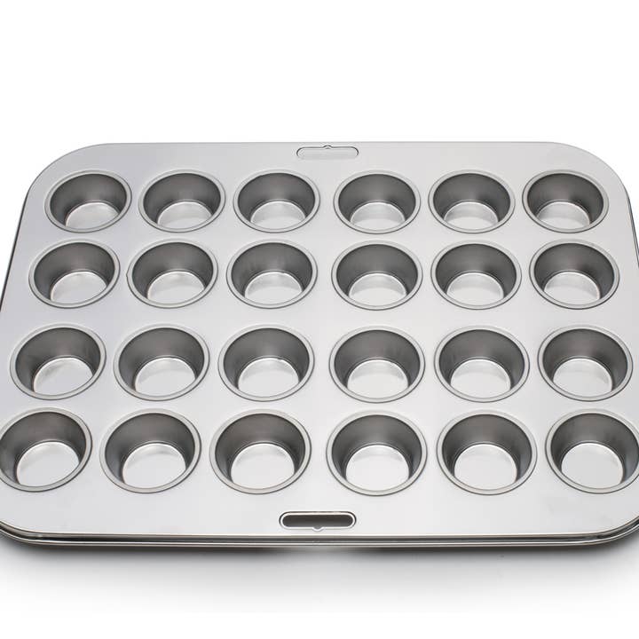 Fox Run Brands - Wholesale Cupcake/Muffin Pan - Fox Run Stainless Steel Mini Muffin Pan, 24 Cup,10.5"x 13.7"4