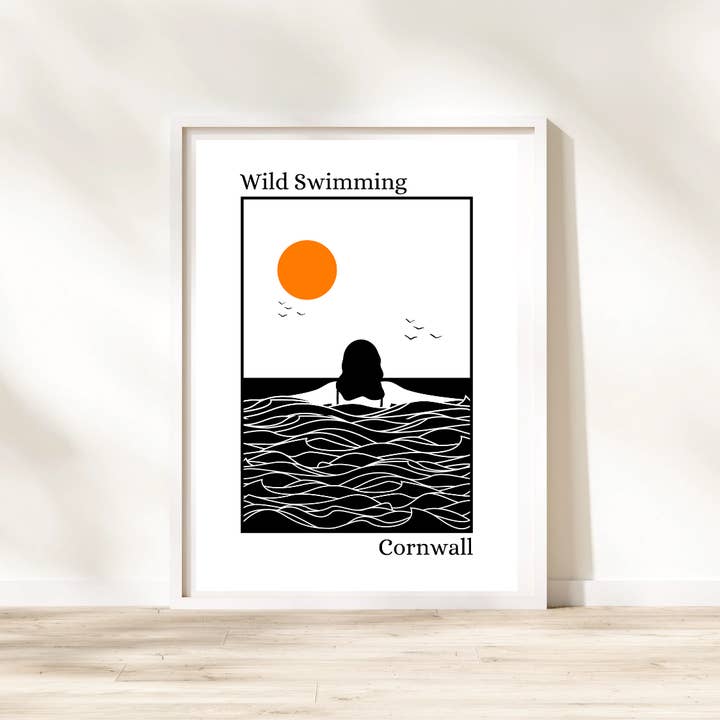 Waves & Wander - Wholesale Art Print - Personalise Location Wild Swims Print1
