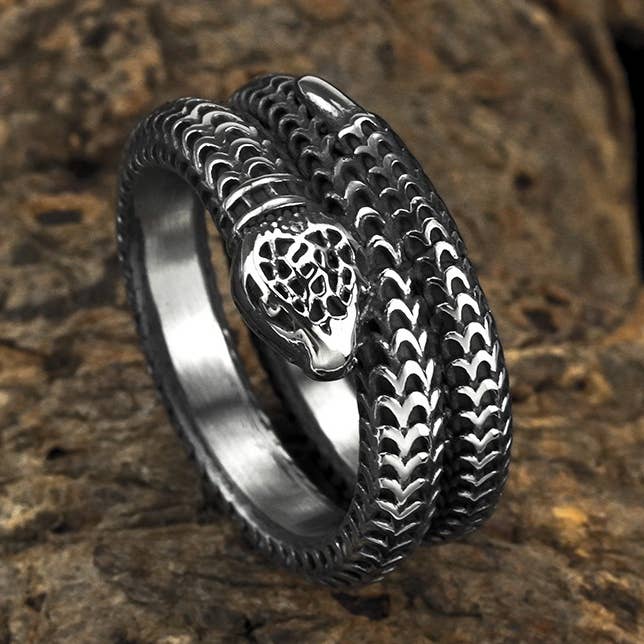 Domineering Snake Wrapped Personality Ring for wholesale by Gemcohub