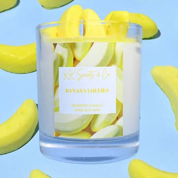 Banana Lollies Dessert Soy Candle for wholesale by KK Scents & Co.