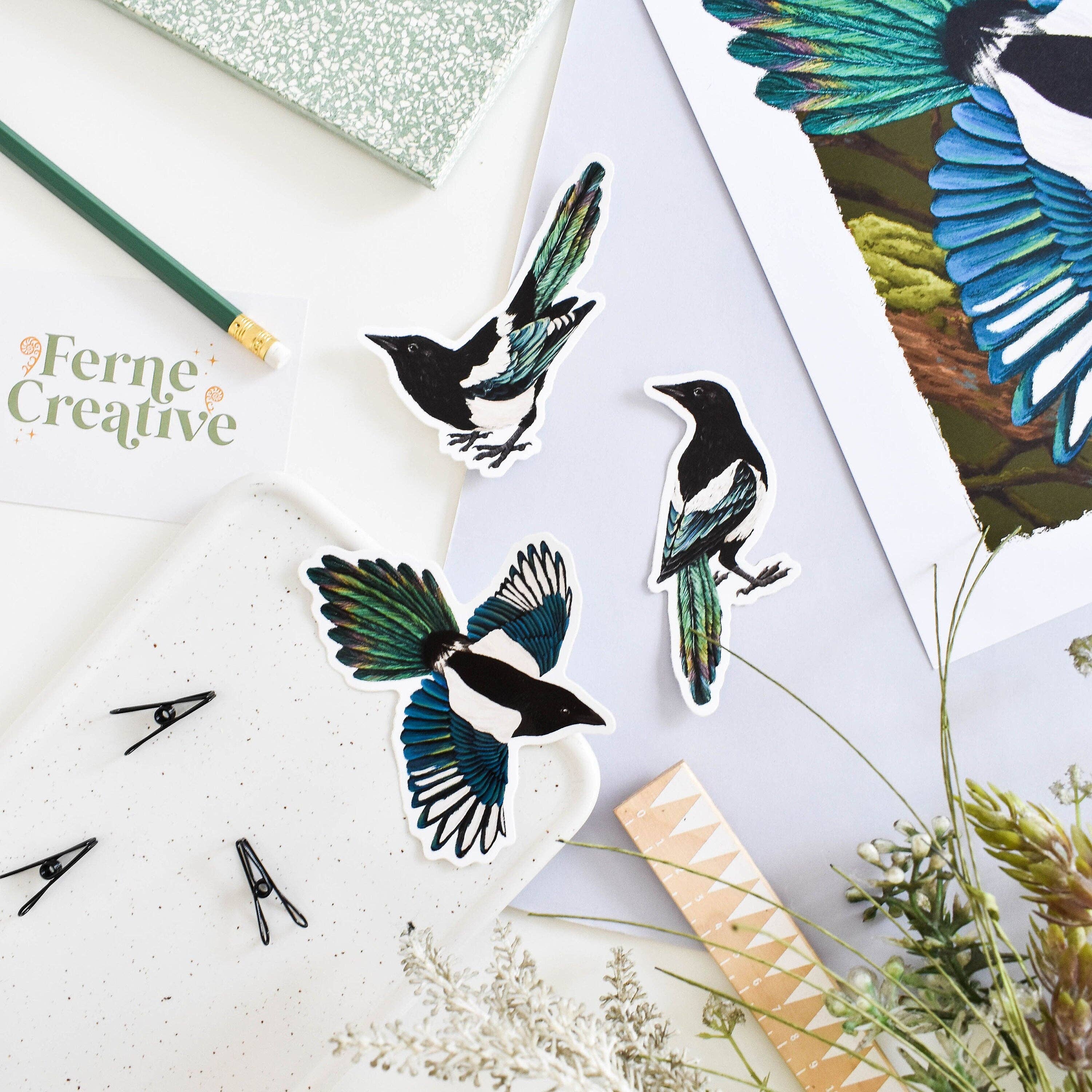 Ferne Creative – wholesale Sticker – Flying Magpie Vinyl Sticker2