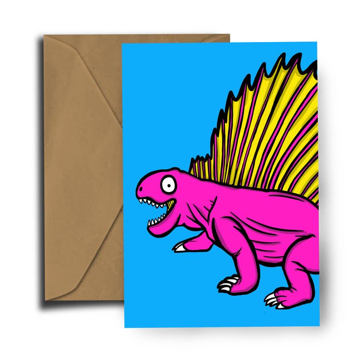 Dimetrodon - Dinosaurio - Tarjeta de Felicitación para venta al por mayor de Dixon Does Doodles