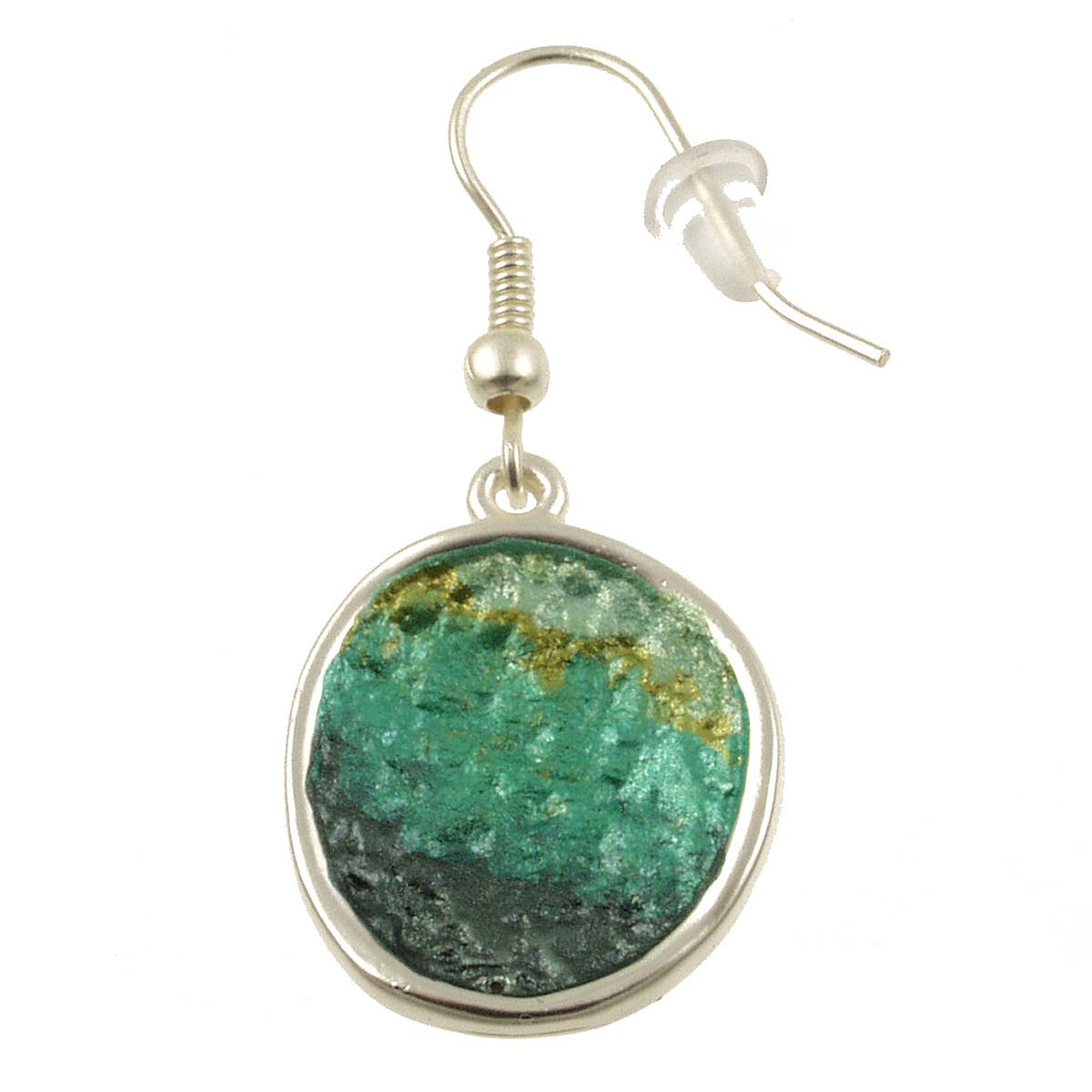 Origin Jewelry - Vente Boucles d'oreilles pendantes - Boucles d'oreilles à disque texturées en argent et or2