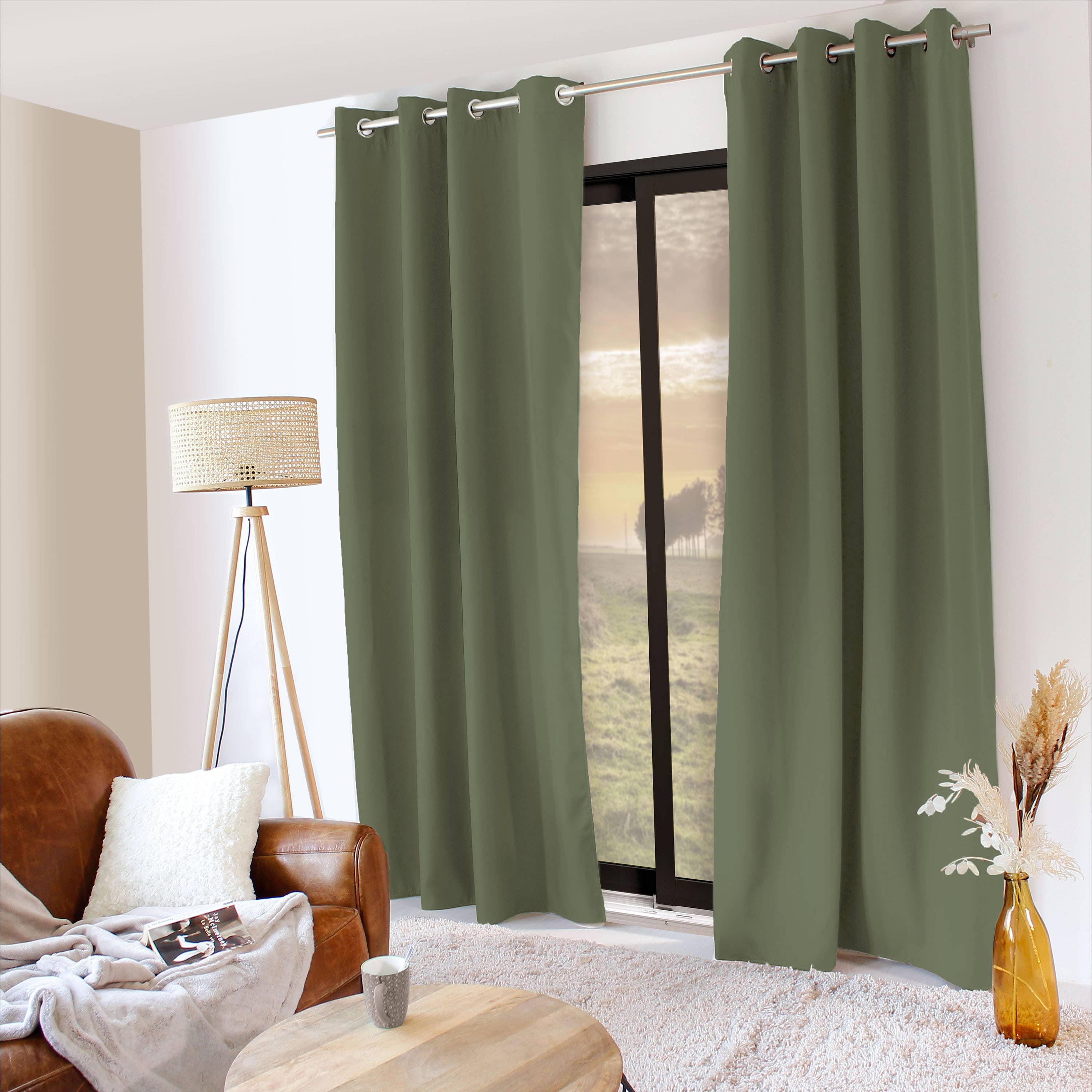 DECOSTARS - CmaDECO - Vendita all'ingrosso Tende - Tenda termica oscurante con occhielli, 135x240 cm, Glacier19