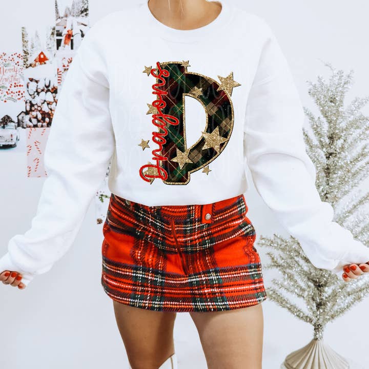 Dragons Christmas Plaid Mascot DTF Transfer | Trendy School Spirit DTF Transfer | High Quality Image Transfers | Ready to Press | Instant Peel for wholesale by Red Dirt Transfers