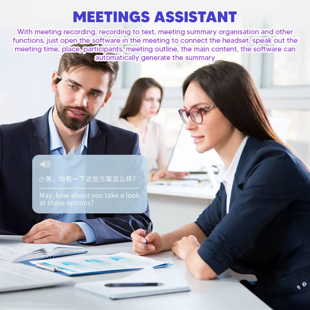 Mtistanbul LTD - Vente Écouteurs - Écouteurs traducteurs en 150 langues alimentés par l'IA – Faible latence, assistant de réunion, utilisation multi-scénarios5