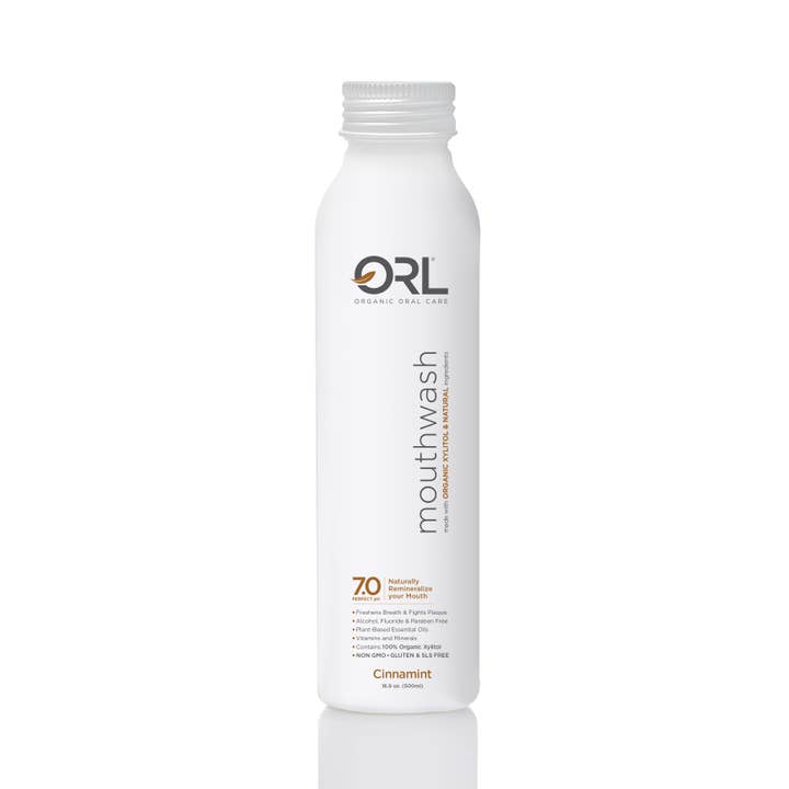 O R L - Organic & Natural Oral Care - Vente Bains de bouche - Bain de bouche à la cannelle ORL - 500 mL - bouteille en aluminium