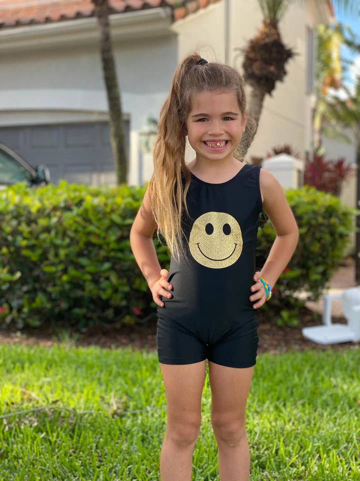 Smiley Face Gymnastics Leotard for wholesale by Danizo